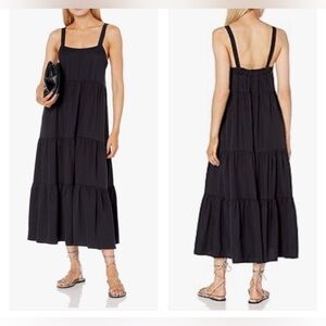 The Drop Britt Tiered Ankle Maxi Tent Dress – XXS